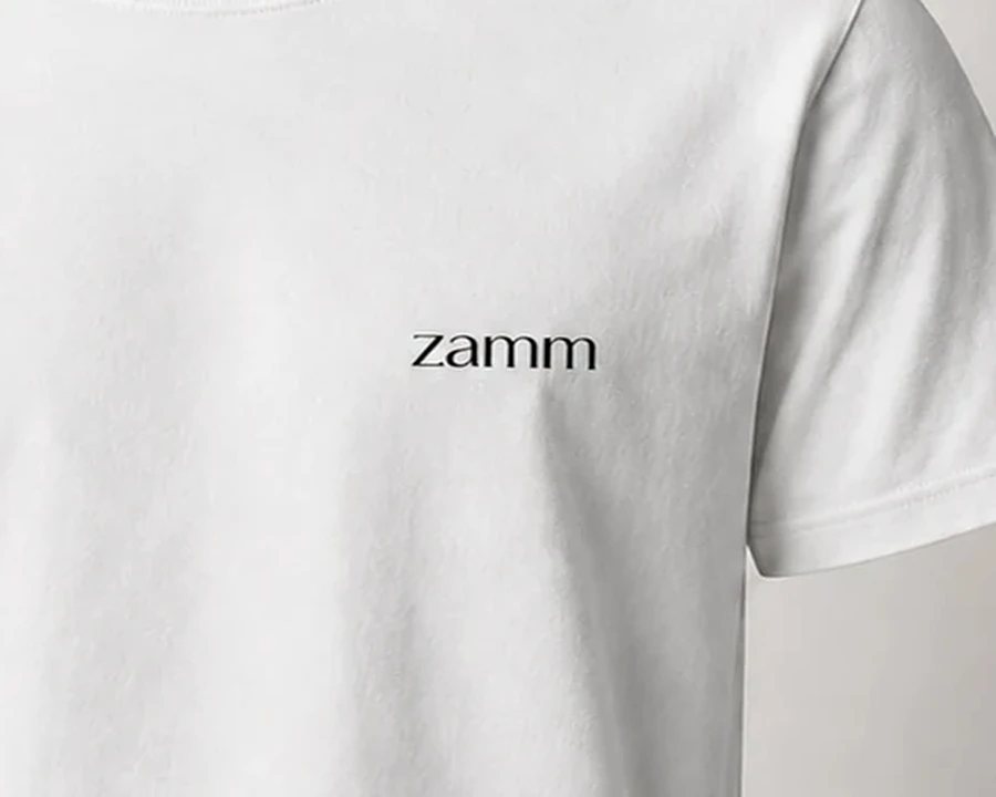Embroidery detail for private-label T-shirts