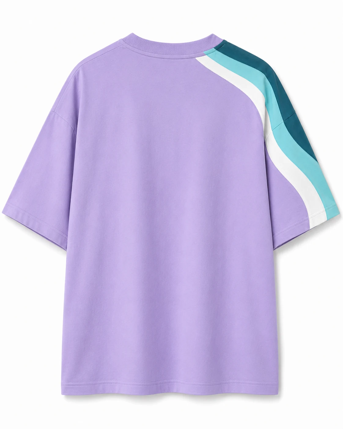 Lavender Wave cotton colour-block T-shirt back view